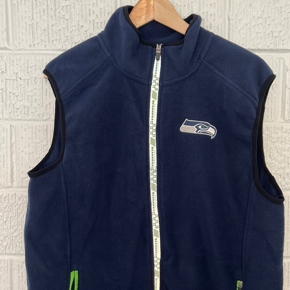 NWT Seattle Seahawks NFL Teams Men’s Full Zip Fleece Sweater Vest - Medium - Picture 3 of 8